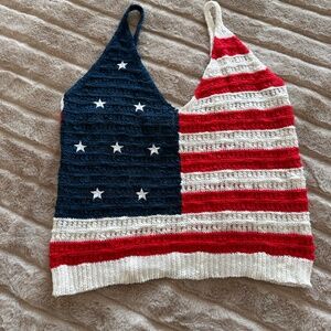 Francesca's Red White and Blue Flag Camisole Size L
